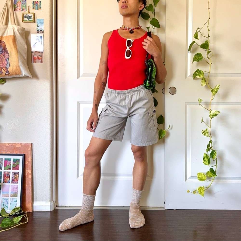 Vintage Gray Khaki Cargo Shorts